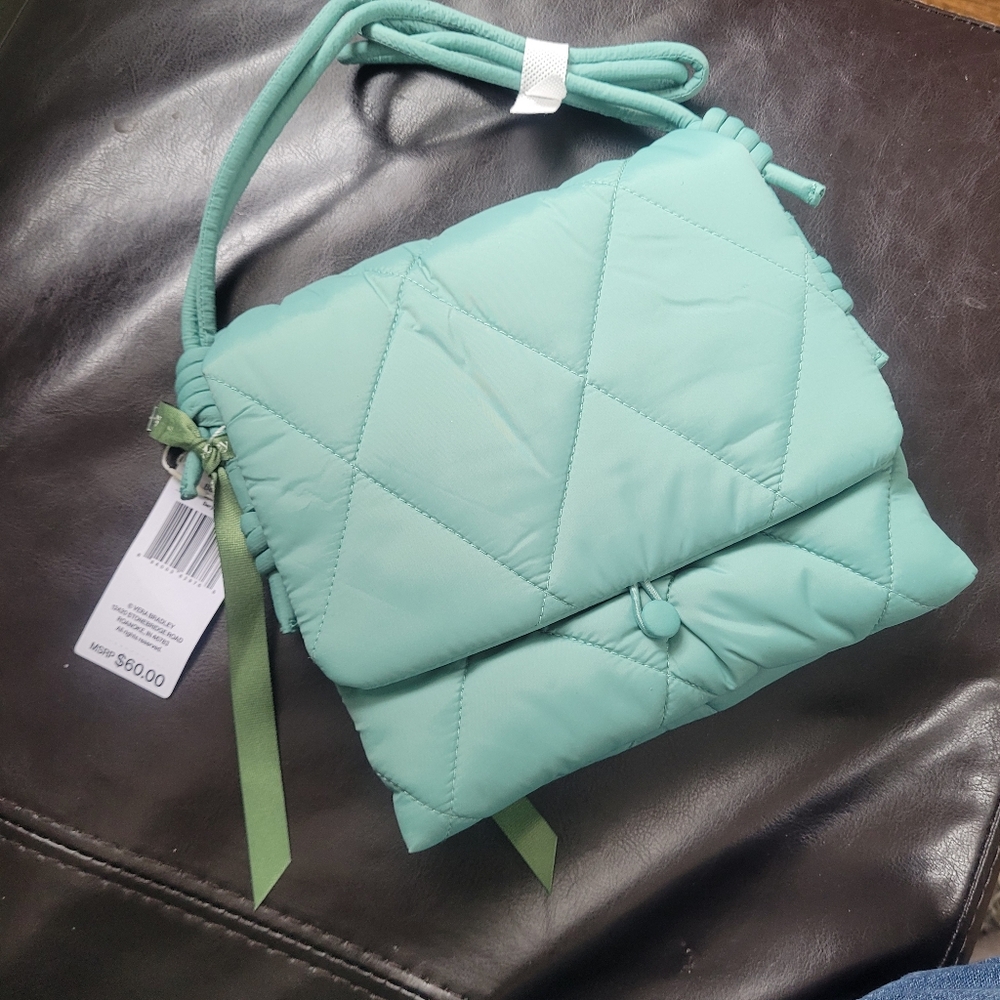 Vera Bradley Baird Hipster Beryl Green Quilted Adjustable Cross Body Bag NWT